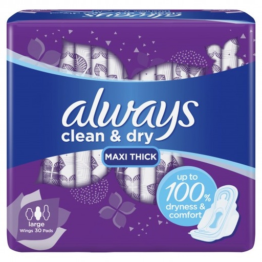 [120374] Always Maxi Thick Pads With Large Wings 30S