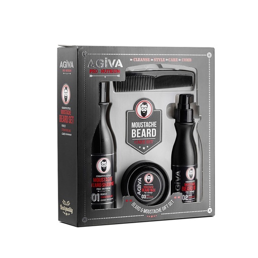 [120958] Agiva Beard Moustache Care Gift Set