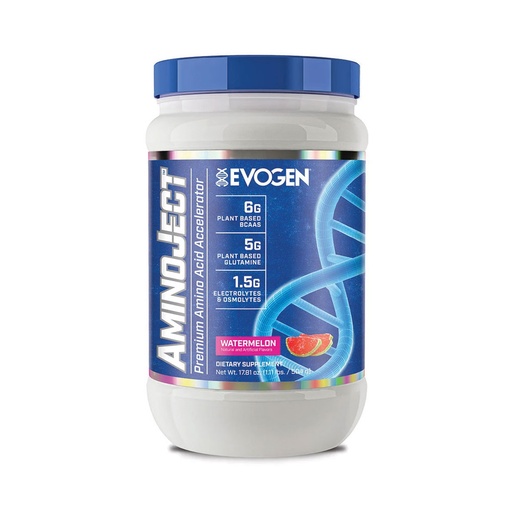 [121503] Evogen AminoJect | Vegan Fermented Plant Based BCAA Watermelon 504gm 