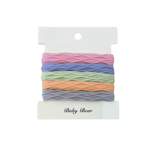 [124843] Lily Textured Hair Tie Elastic Hair Bands 5 pcs
