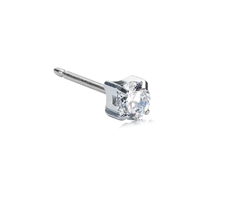 [125342] Blomdahl Earring Steel Titanium Tiffany Crystal  4mm 1pc