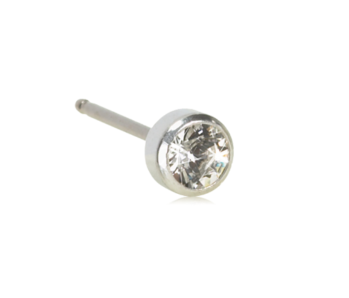 [125343] Blomdahl Earring Steel Titanium Bezel Crystal 4mm 1pc