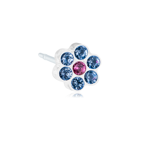 [125354] Blomdahl Earring Medical Plastic Daisy Alexandrite Rose 5mm 1pc