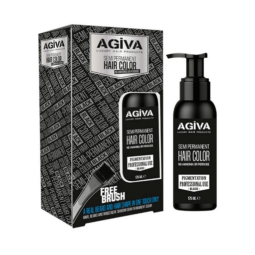 [125514] Agiva Semi Permanent Hair Color Black No Ammonia 125 ml