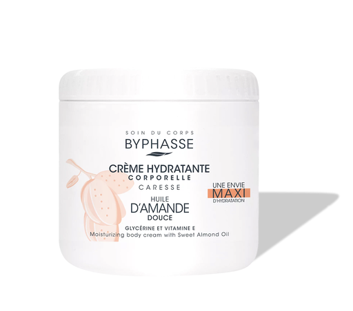 [125604] #Byphasse Caresse Moisturizing Body Cream Sweet Almond Oil 500ml