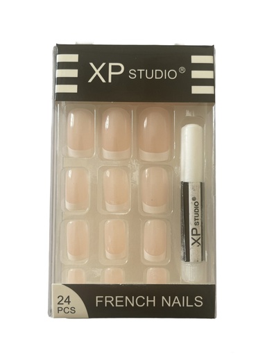 [125805] XP Studio French Fake Nails - Pink 24 pcs