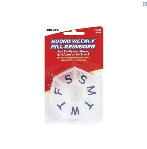 [128213] Round Weekly Pill Reminder Box