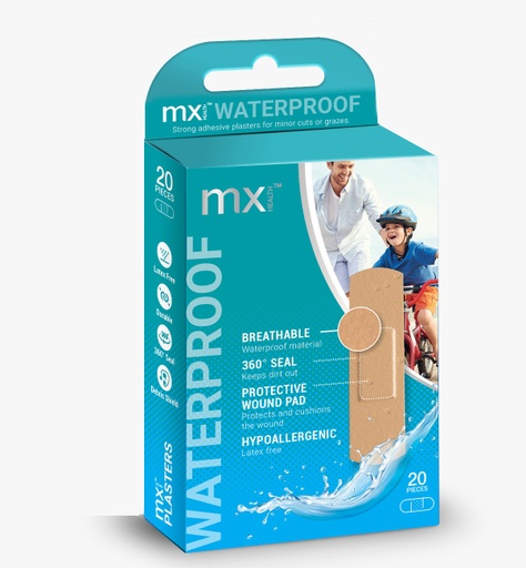 [129127] Mx Health Waterproof Plasters 20'S