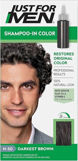 [14978] JUST 4 MEN SHAMPOO IN HAIRCOLOR H-50 DARKEST BROWN