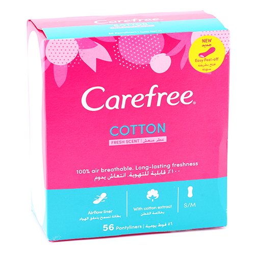 [38134] Carefree Daily Panty Liners Cotton Fresh Scent 56 Pc