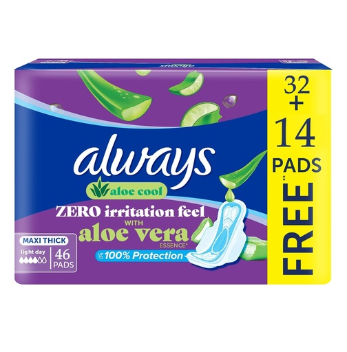 [40461] Always Maxi Aloe Vera Cool 46 Pads