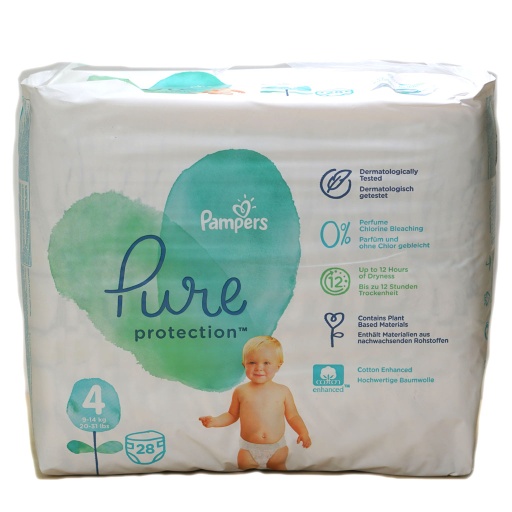 [40466] PAMPERS 4 PURE PROTECTION 28'S