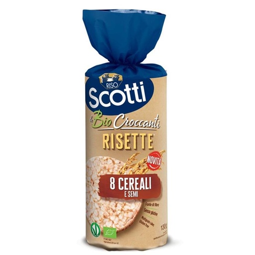 [43364] RISO SCOTTI ORGANIC 8 CEREALS AND SEEDS RICE CAKE 130G