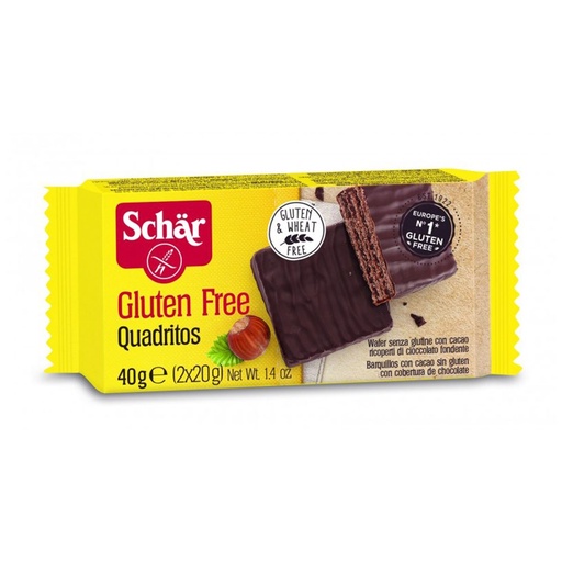 [43467] Quadritos chocolate bar - Gluten Free -40g