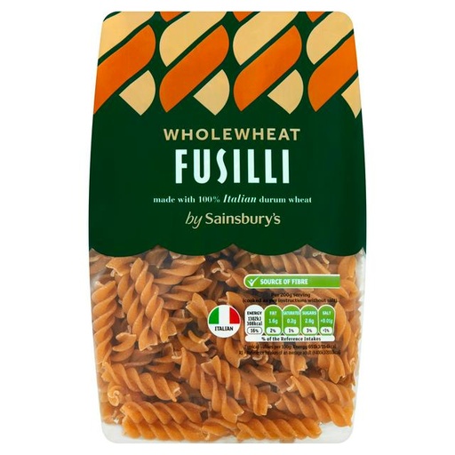 [43552] Sainsbury's SO Organic Wholewheat Fusilli 500g