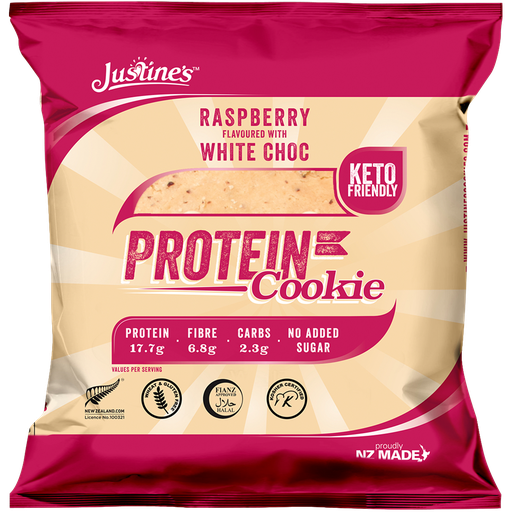 [43605] JUSTINES Protein cookies Raspberry whitechoco