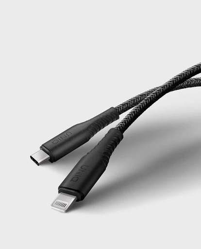 [52407] Uniq Flex USB C to Lighting Strain Relief Cable 1.2m - Concrete ( Charcoal )