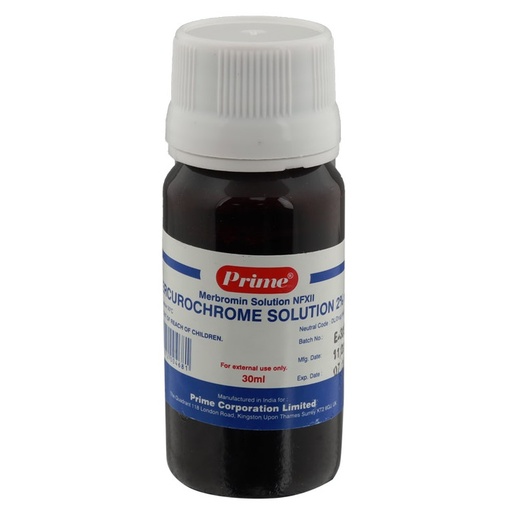 [61780] Prime Mercurochrome Solution 2% 30Ml