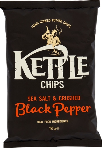 [61987] KETTLE CHIPS  CRUSHED BLACK PEPPER 150G*8