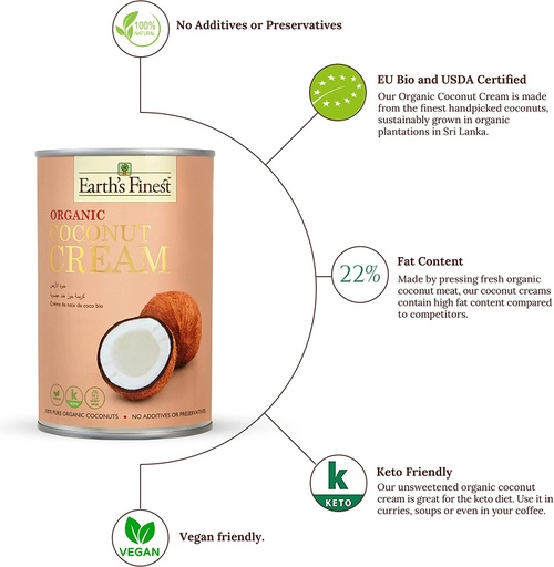 [64285] Earths Finest Organic Coconut Cream - 400ml