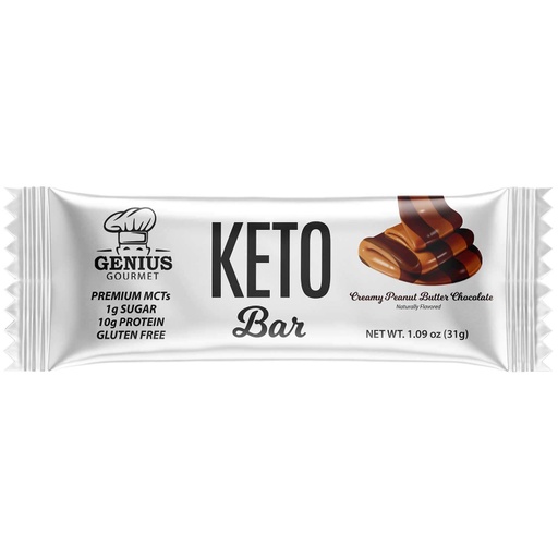 [64796] Genuis Gourmet Keto Bars - Creamy Peanut Butter Chocolate 31 gm