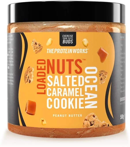 [65123] THE PROTEINWORKS  LOADED NUTS SALTED CARAMEL COOKIE OCEAN LABEL 500G