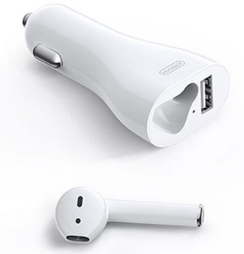 [67915] Car Charger with Wireless Earphone(White)