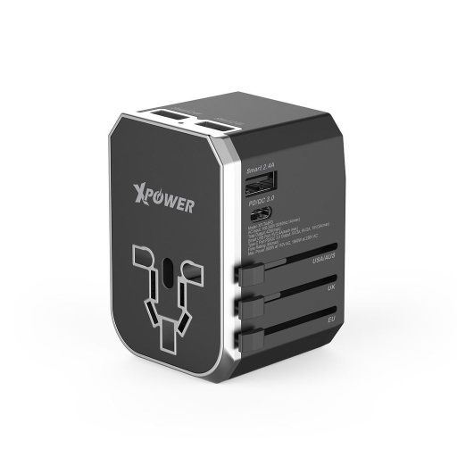 [68527] TRAVEL ADAPTER -TA4PD 42W PD &amp; QC3.0  (BLACK/SILVER)