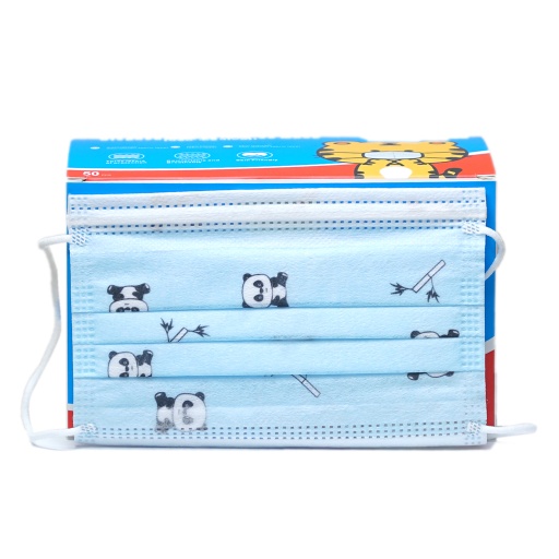 [9167] Kids Mask (50Pcs/Box) Blue Panda-