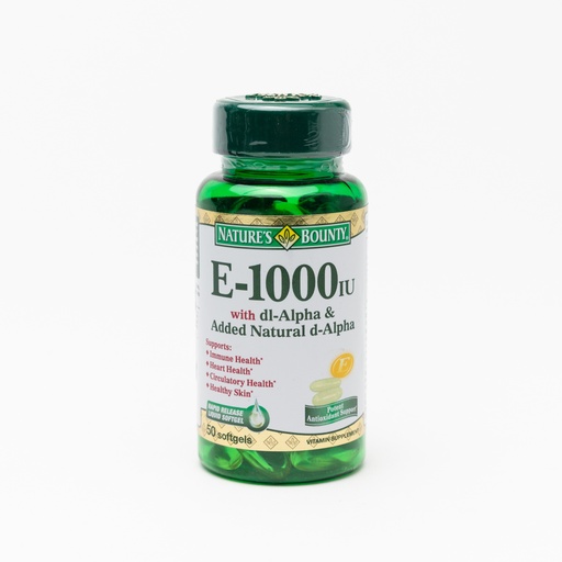 [9580] nature's bounty Vitamin E-1000Iu Pure Dl- Alpha Capsule 50'S-