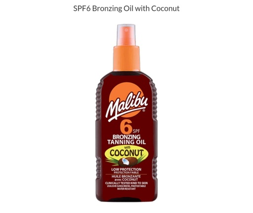 [98064] Malibu Bronzing Taning Oil Coconut Spf-6 200Ml